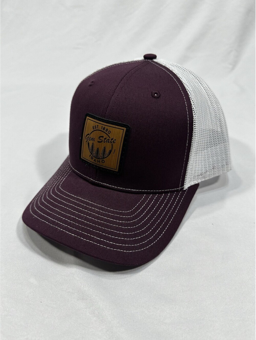 Gem State Idaho Leather Patch Hat – Richardson 1172 Trucker Cap